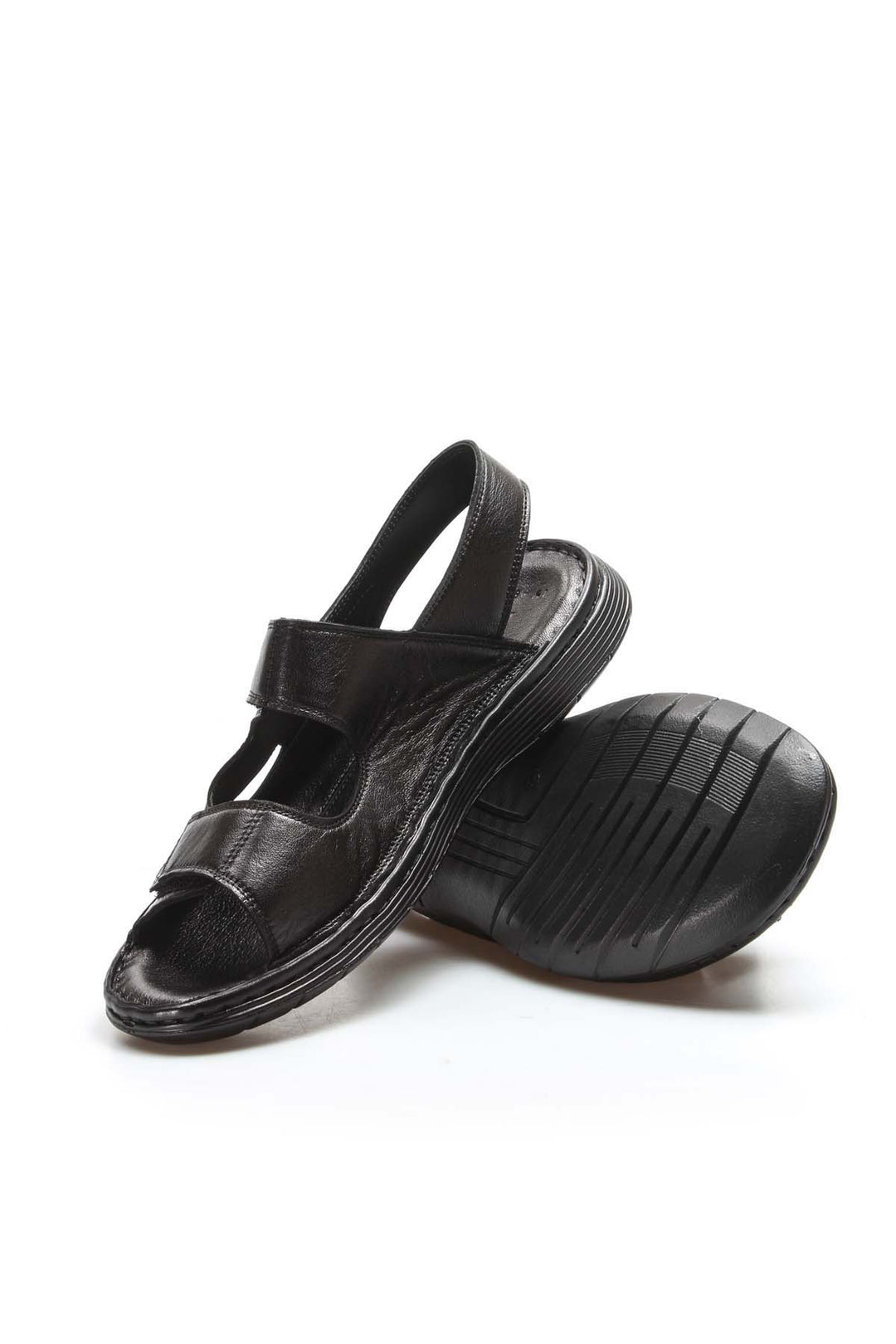 FST Genuine Leather Men's Classic Sandal 018MAG-208-71 Black Orlondo - Billerica