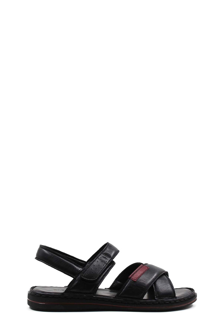 FST Genuine Leather Men's Classic Sandal 128MA216 Black - Freital
