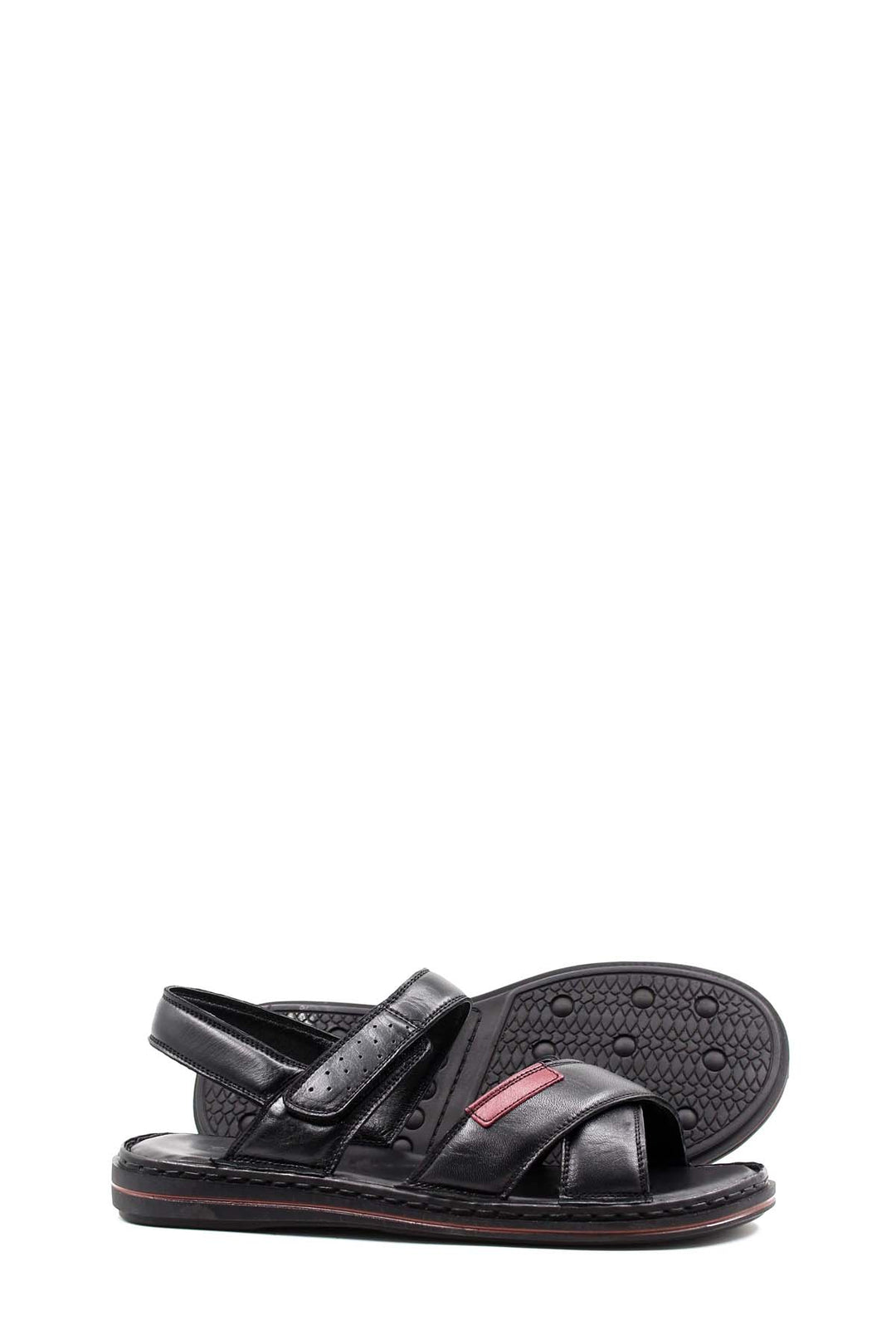 FST Genuine Leather Men's Classic Sandal 128MA216 Black - Freital