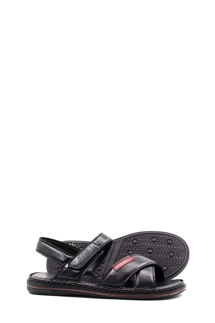 FST Genuine Leather Men's Classic Sandal 128MA216 Black - Freital