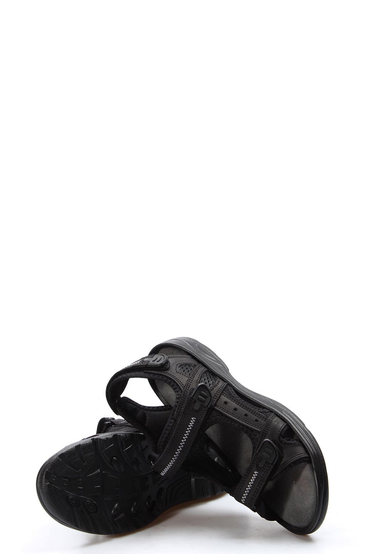 FST Genuine Leather Men's Classic Sandal 907GA1517 Black - Brescia