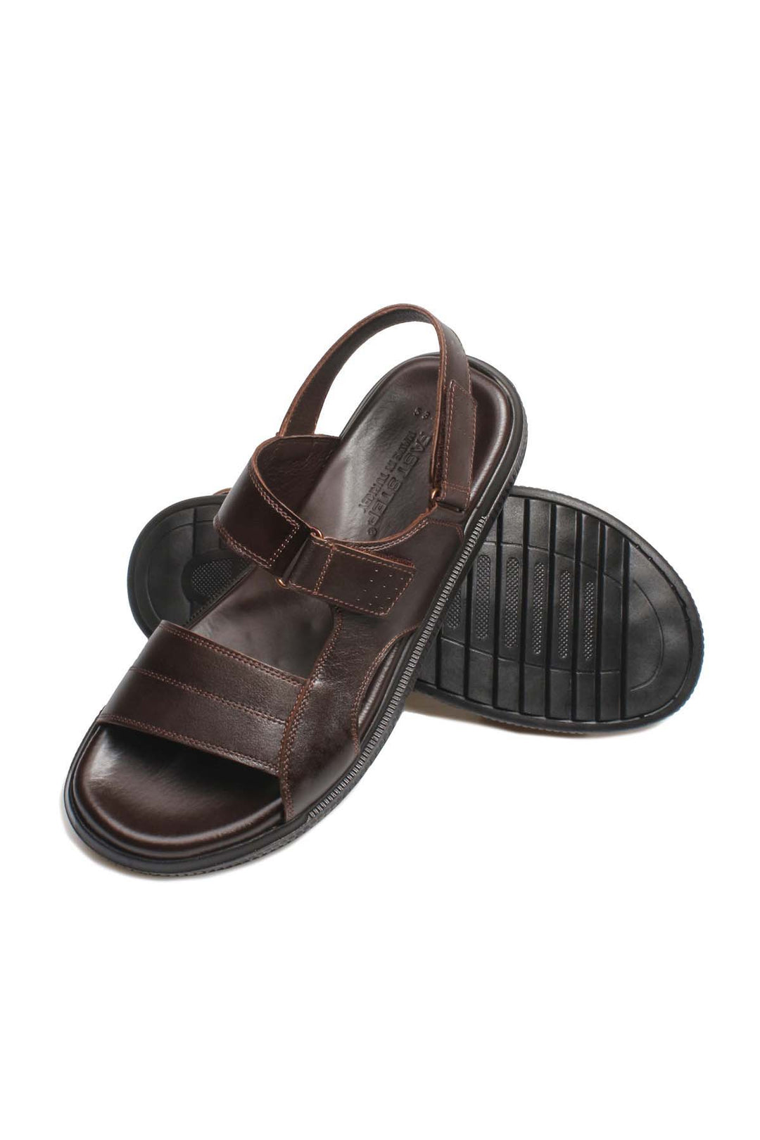 FST Genuine Leather Men's Classic Slippers 018MAM-53 Brown - Nola