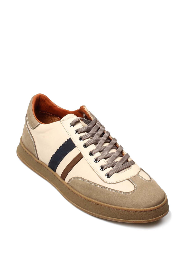 FST Genuine Leather Men's Sneakers 723MBA6040 Beige - Athens