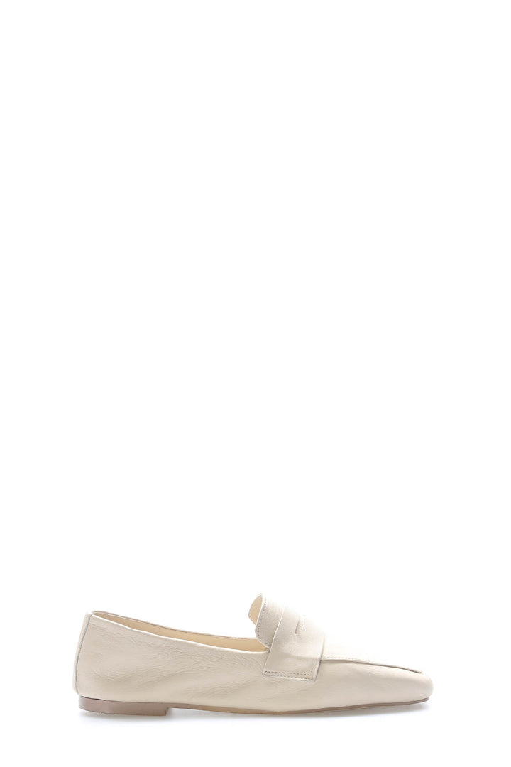 FST Genuine Leather Women's Ballerina Shoes 210ZA0003 Beige - Minnetonka