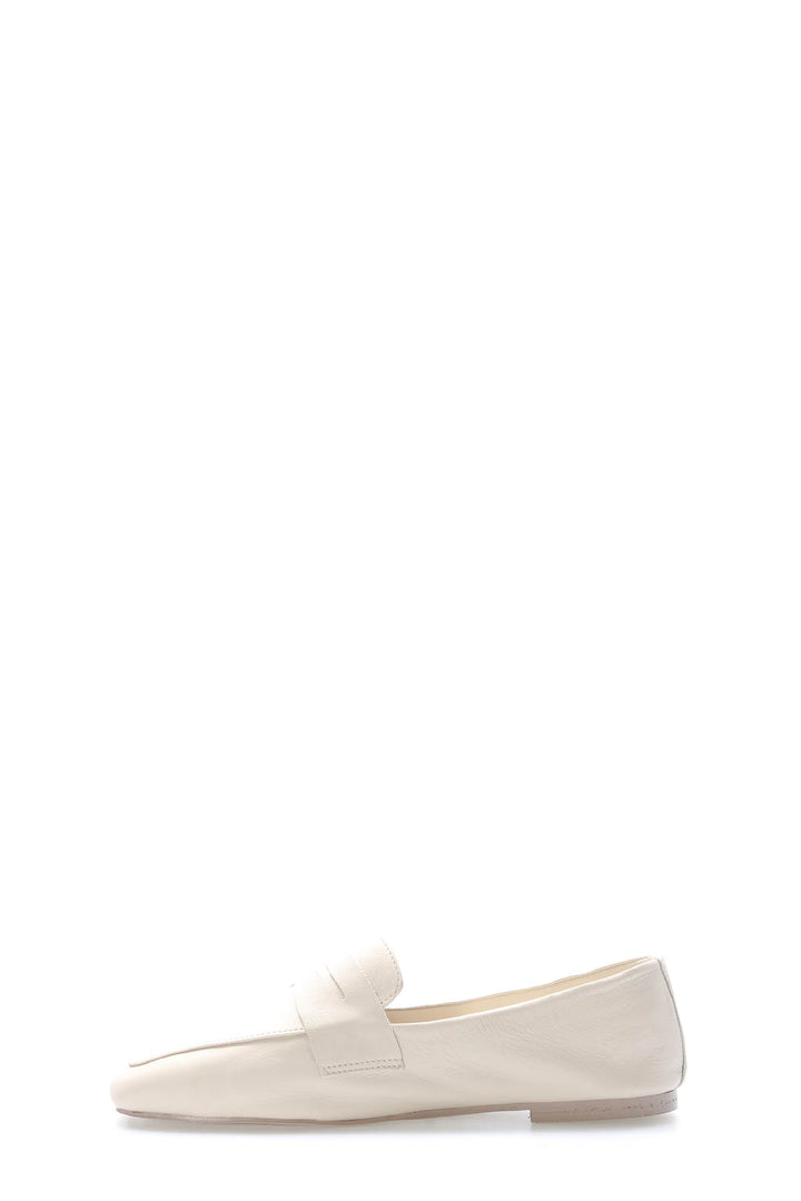 FST Genuine Leather Women's Ballerina Shoes 210ZA0003 Beige - Minnetonka