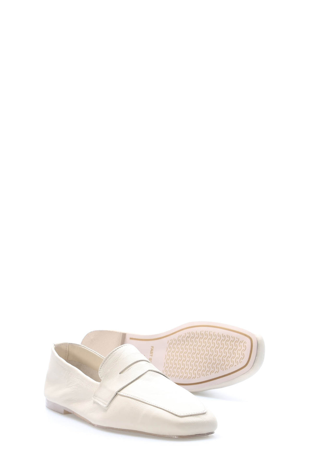 FST Genuine Leather Women's Ballerina Shoes 210ZA0003 Beige - Minnetonka