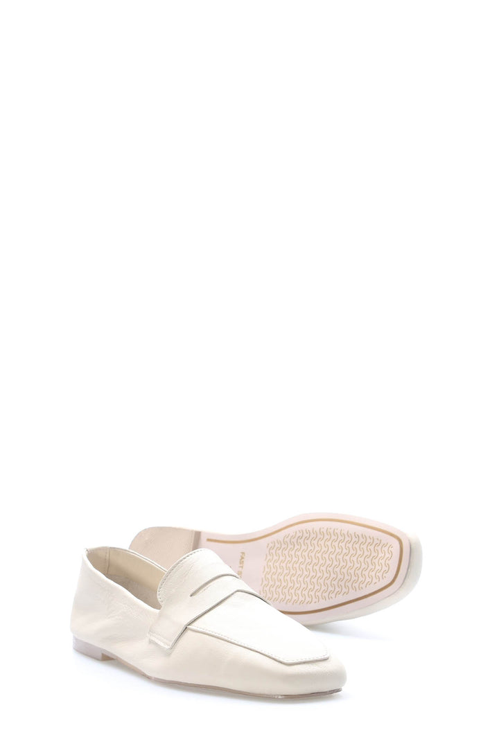 FST Genuine Leather Women's Ballerina Shoes 210ZA0003 Beige - Minnetonka