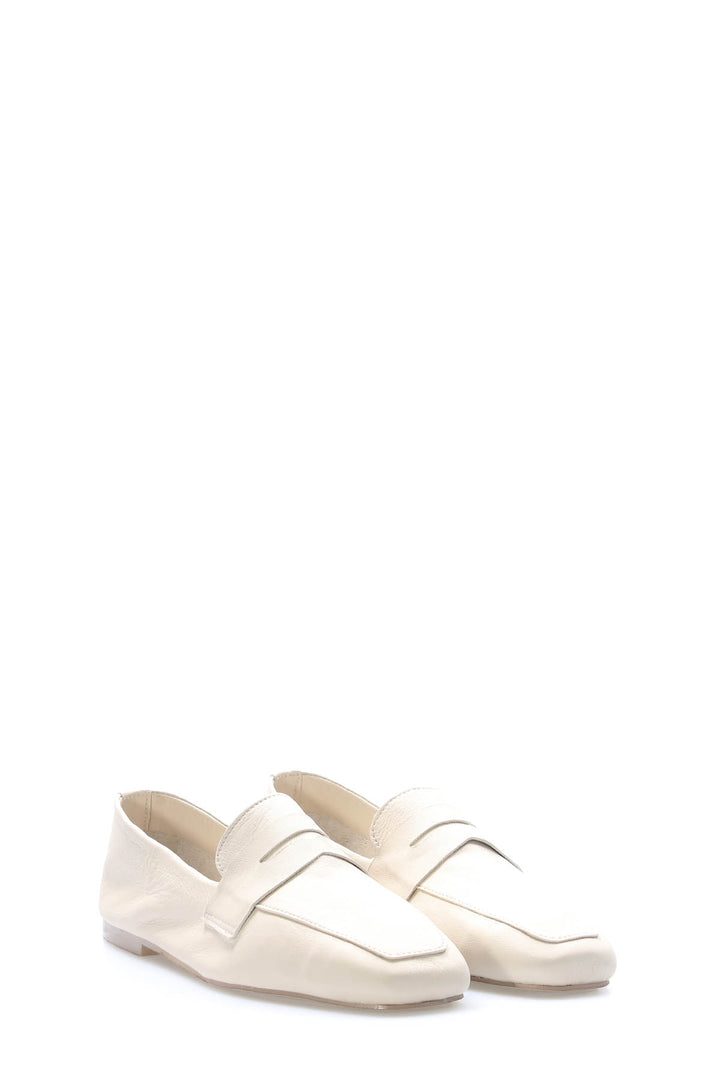 FST Genuine Leather Women's Ballerina Shoes 210ZA0003 Beige - Minnetonka