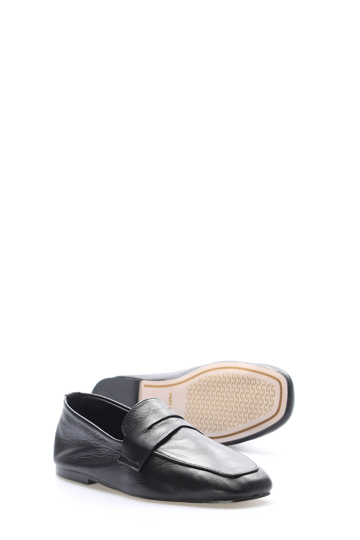 FST Genuine Leather Women's Ballet Flat Shoes 210ZA0003 Black - San Cugat del Vallés