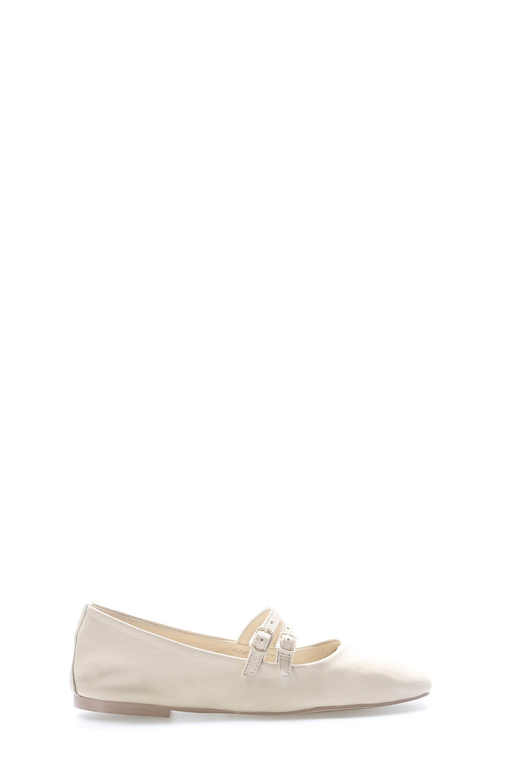 FST Genuine Leather Women's Ballerina Shoes 210ZA2001 Beige - Temple City