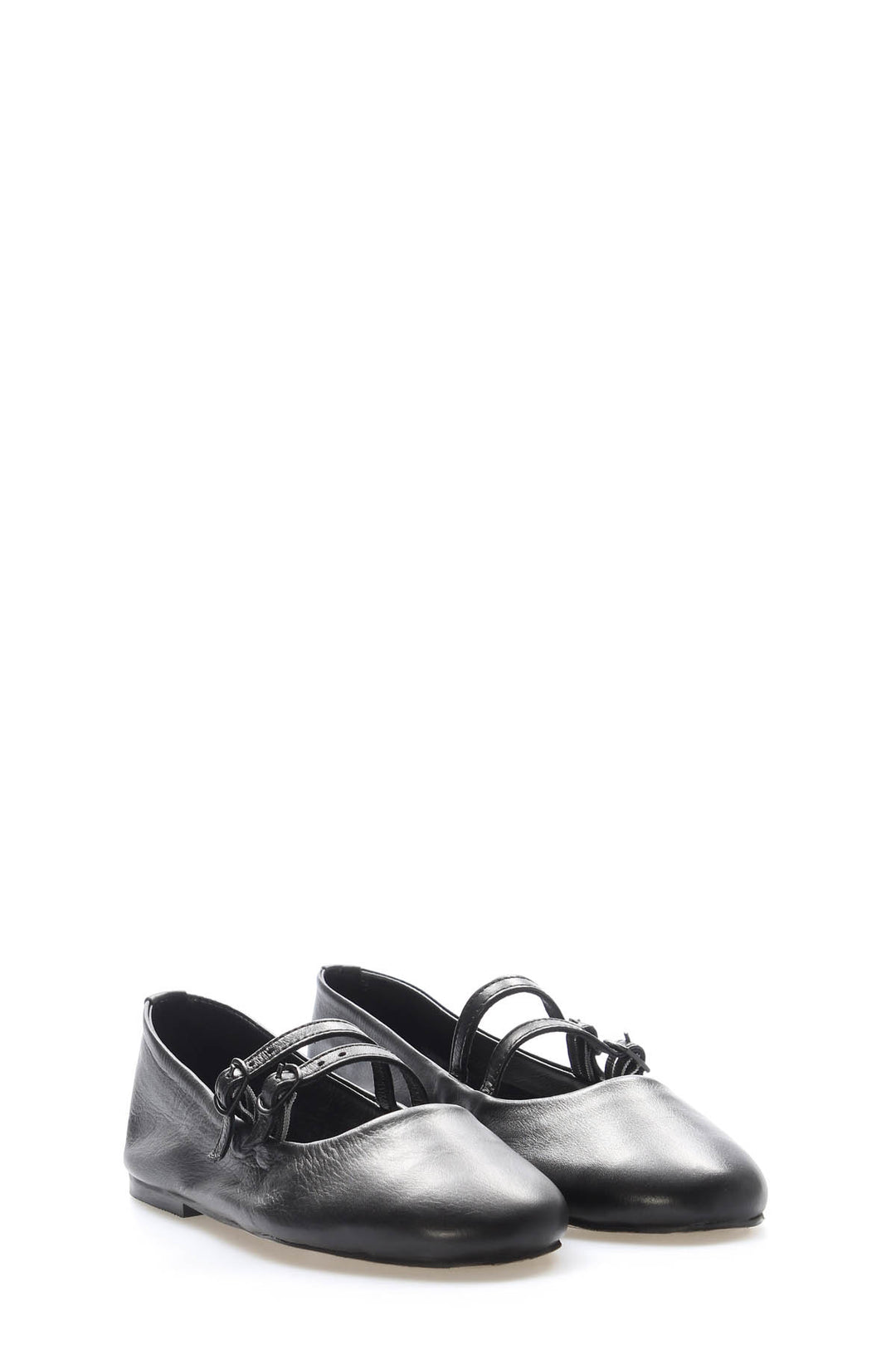 FST Genuine Leather Women's Ballerina Shoes 210ZA2001 Black - Roanne