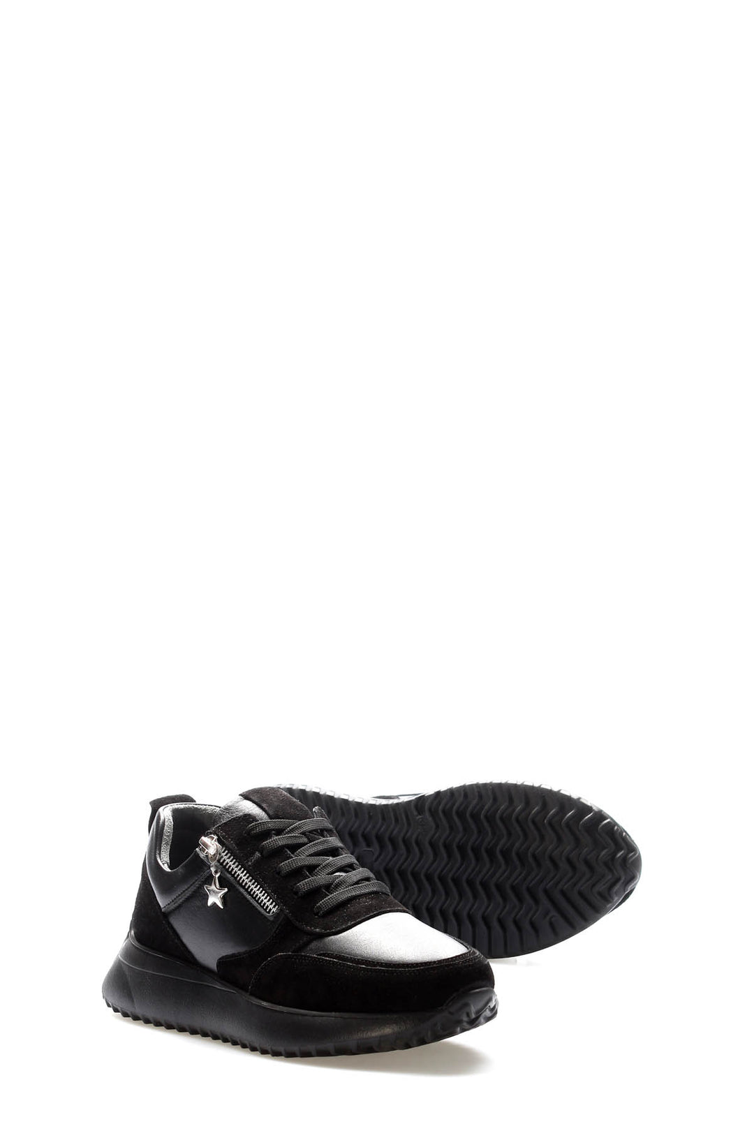 FST Genuine Leather Women's Casual Shoes 136ZA904-3 Black Suede - Saint-Malo