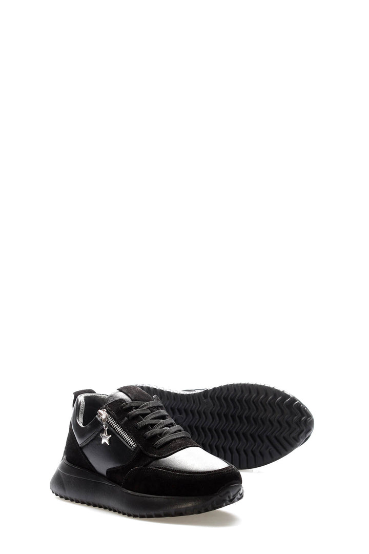 FST Genuine Leather Women's Casual Shoes 136ZA904-3 Black Suede - Saint-Malo