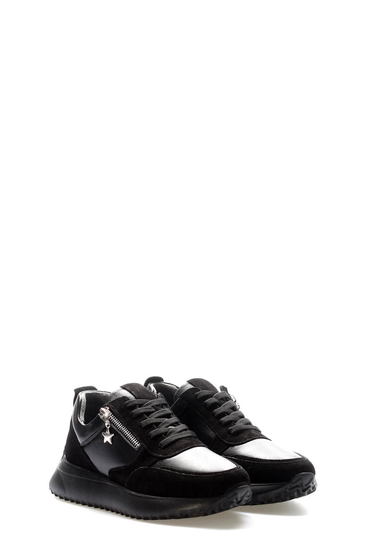 FST Genuine Leather Women's Casual Shoes 136ZA904-3 Black Suede - Saint-Malo
