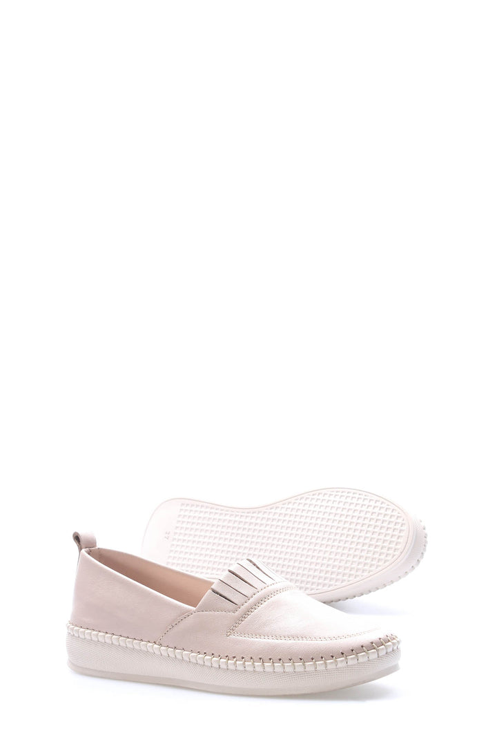 FST Genuine Leather Women's Casual Shoes 164ZA2010 Beige - Zimapan