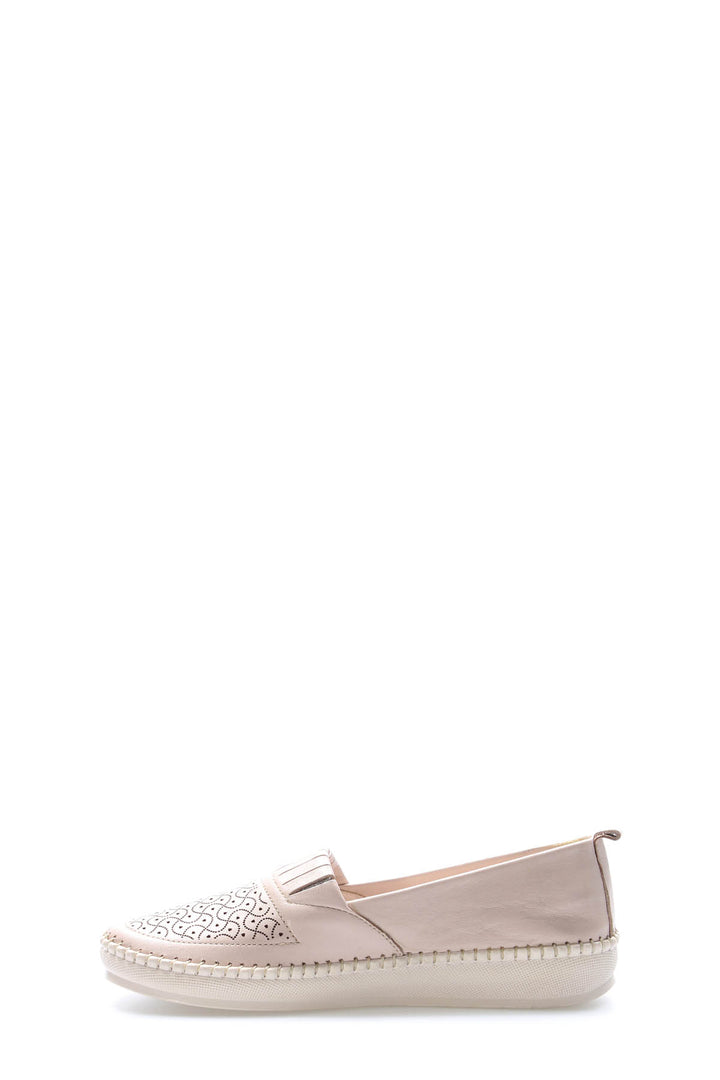 FST Genuine Leather Women's Casual Shoes 164ZA2024 Beige - Acambay
