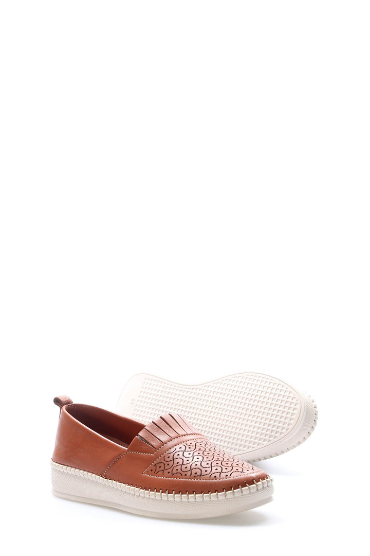 FST Genuine Leather Women's Casual Shoes 164ZA2024 Brown - Goshen