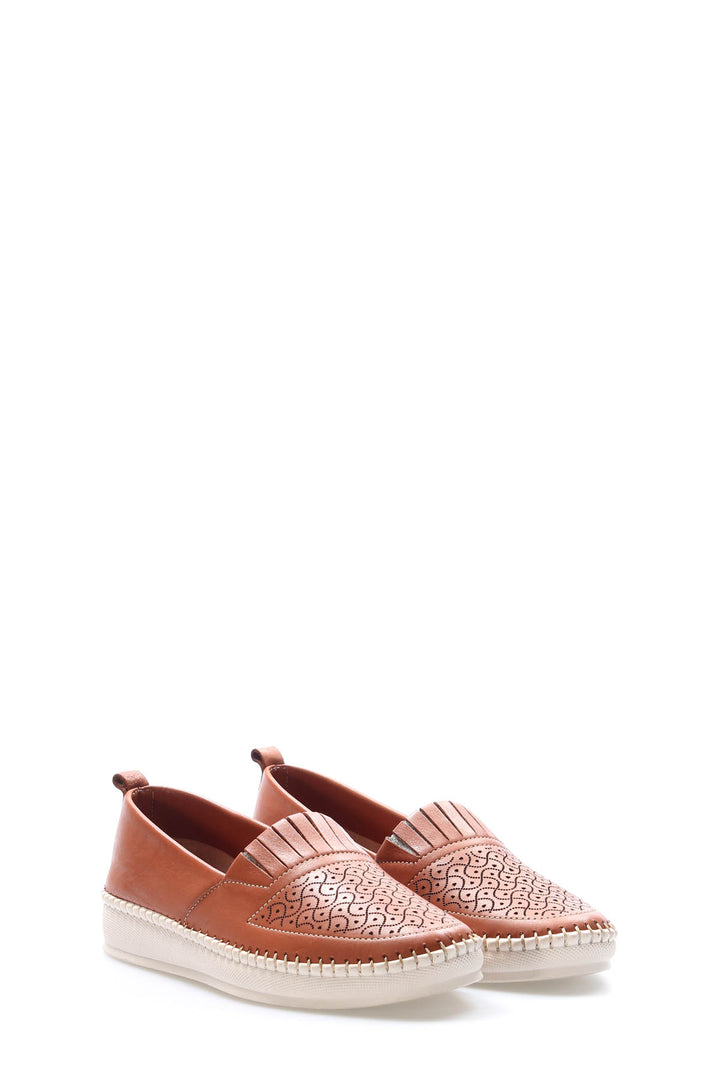 FST Genuine Leather Women's Casual Shoes 164ZA2024 Brown - Goshen