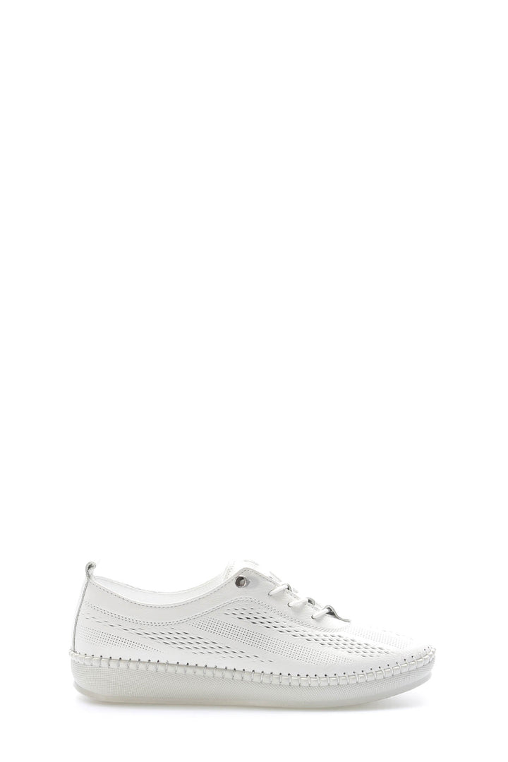 FST Genuine Leather Women's Casual Shoes 164ZA2026 White - Varash