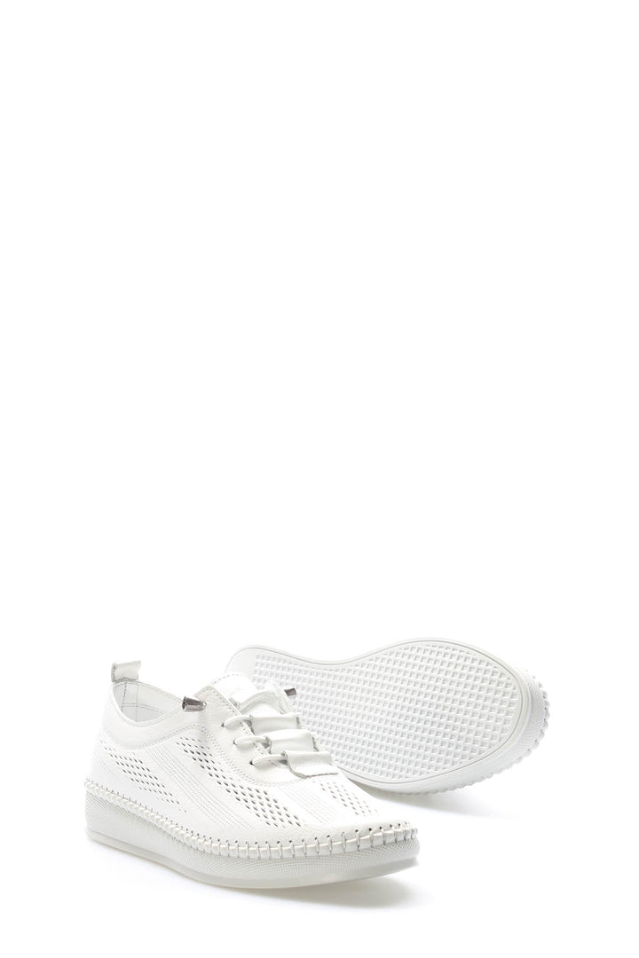 FST Genuine Leather Women's Casual Shoes 164ZA2026 White - Varash