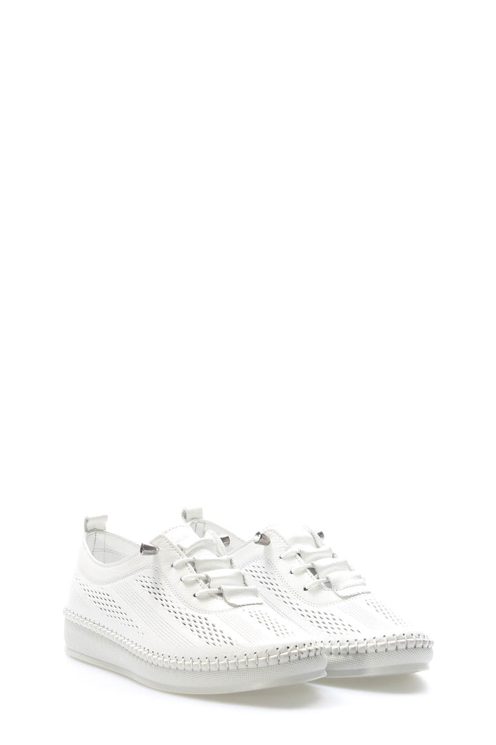 FST Genuine Leather Women's Casual Shoes 164ZA2026 White - Varash