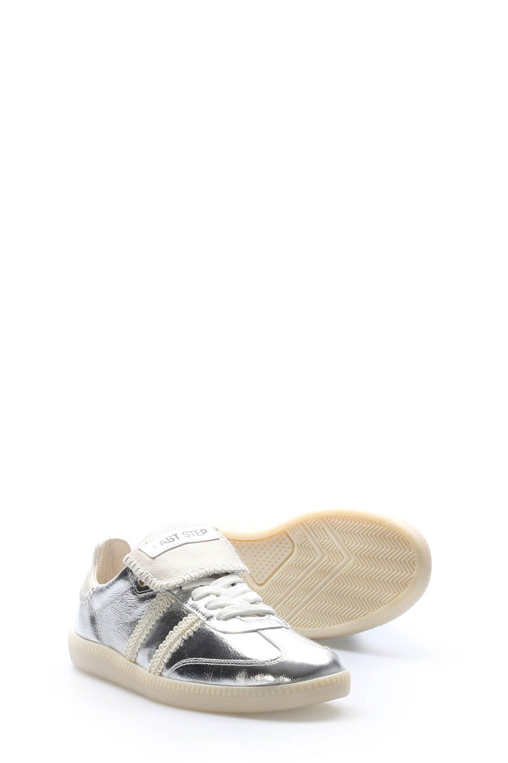 FST Genuine Leather Women's Casual Shoes 167ZA0028-8 Silver - Chernivtsi