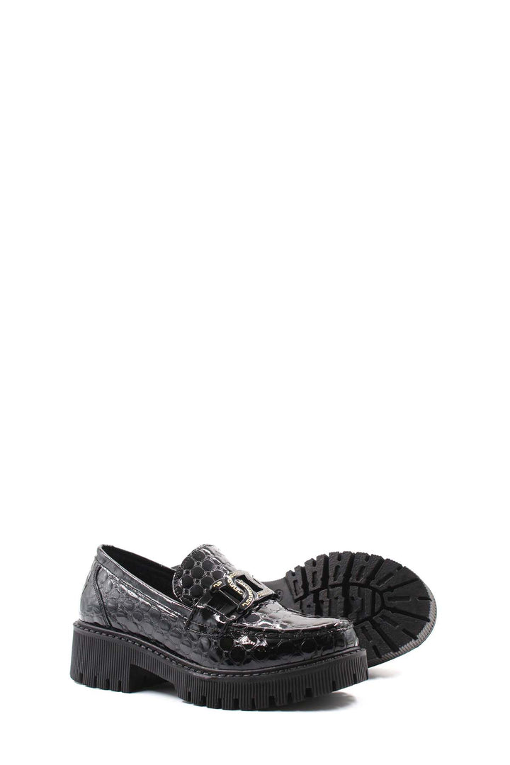حذاء كاجوال نسائي جلد طبيعي FST 171ZA2504 49 BLACK CROCO - Sudbury
