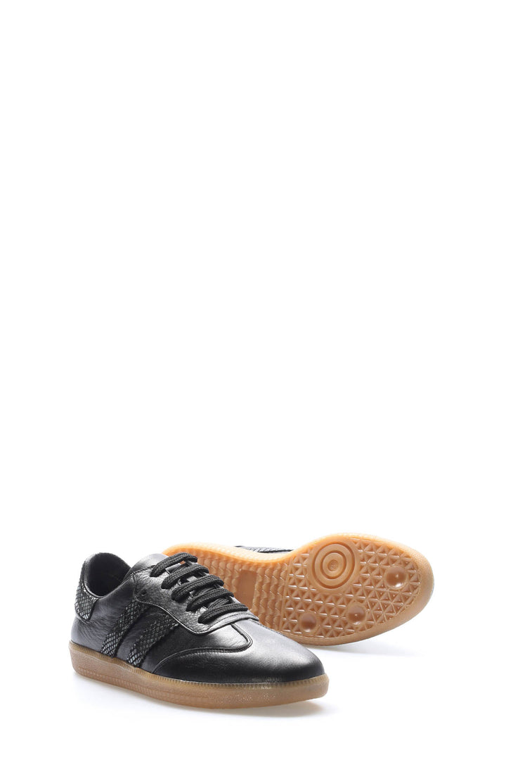 FST Genuine Leather Women's Casual Shoes 182ZA2324 Black Platinum - Edgware