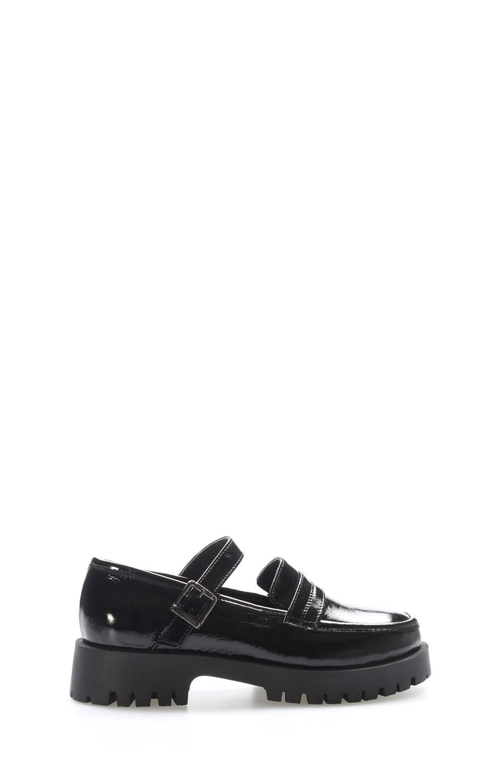 FST Genuine Leather Women's Casual Shoes 581ZA2830 Black Patent - Bletchley