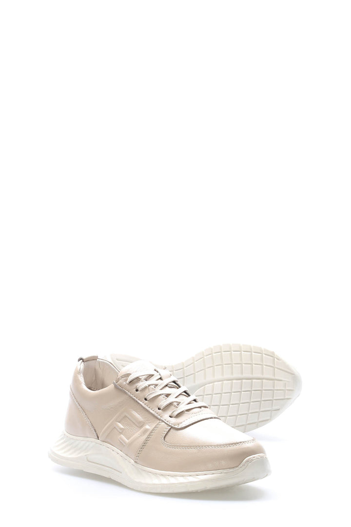 FST Genuine Leather Women's Casual Shoes 583ZA2502 Beige - Brighton