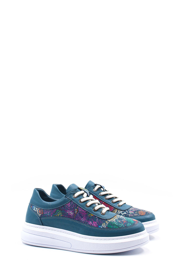 FST حذاء كاجوال نسائي جلد طبيعي 583ZA7025 DENIM BLUE - كاليدون