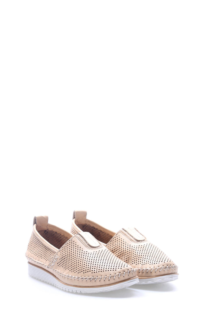 FST Genuine Leather Women's Casual Shoes 972ZA109L Beige - Lakewood