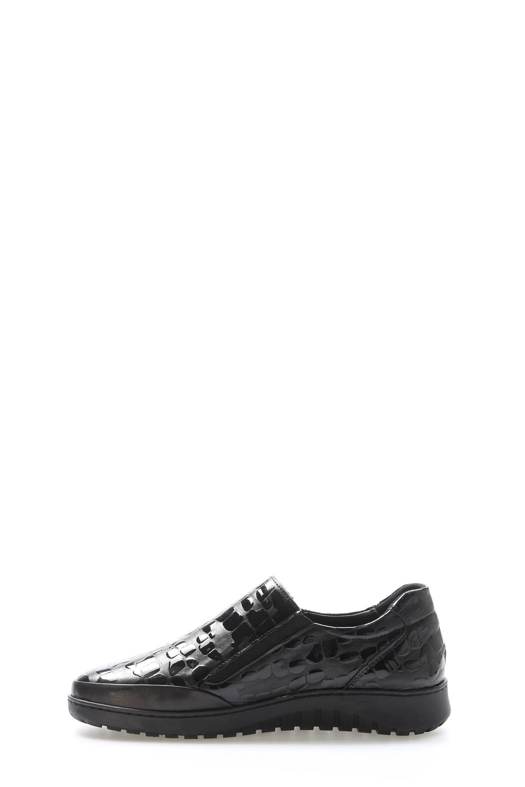 FST Genuine Leather Women's Casual Shoes 972ZA7512 Black Crocodile - Hackensack