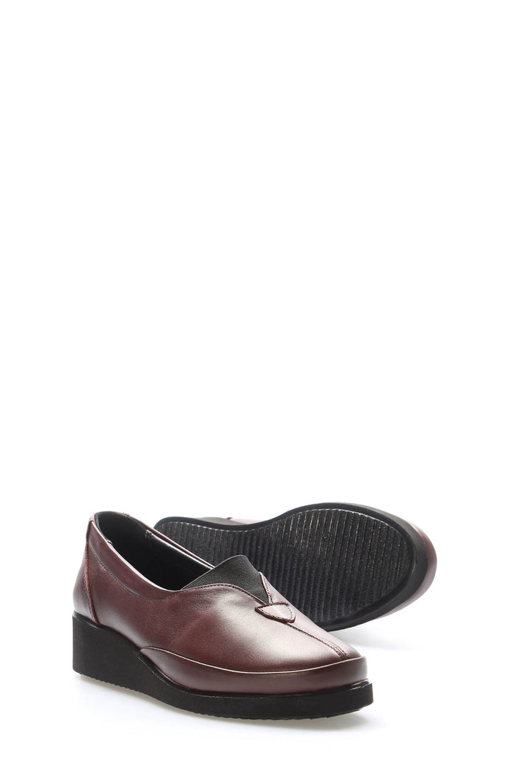 FST Genuine Leather Women's Casual Shoes 972ZA7905 Burgundy - Marl