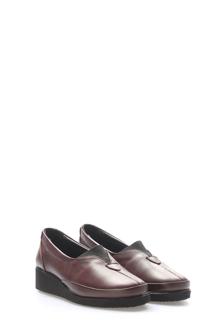 FST Genuine Leather Women's Casual Shoes 972ZA7905 Burgundy - Marl