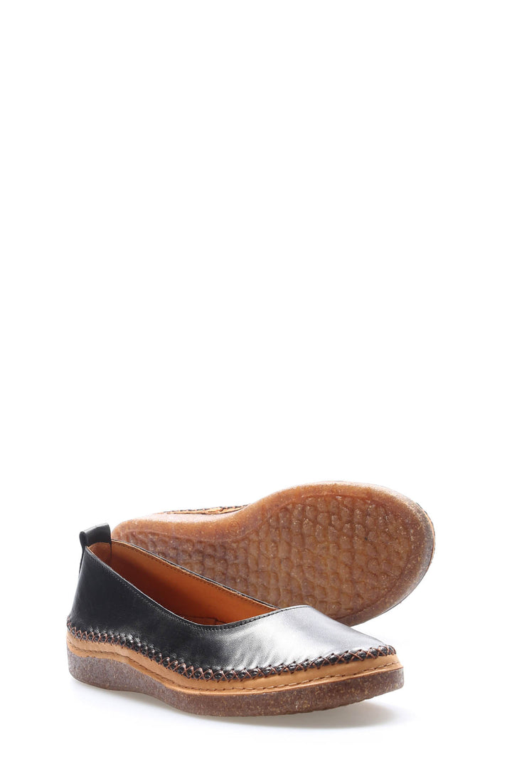 FST Genuine Leather Women's Casual Shoes 972ZA8203 Black - Ajax