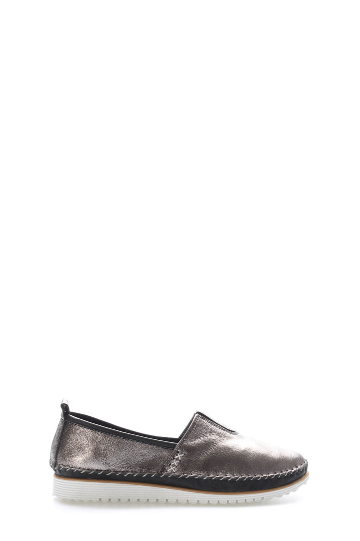 FST Genuine Leather Women's Casual Slippers 972ZA108 Platinum - Monterotondo