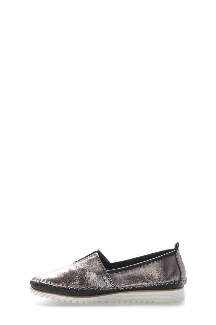FST Genuine Leather Women's Casual Slippers 972ZA108 Platinum - Monterotondo