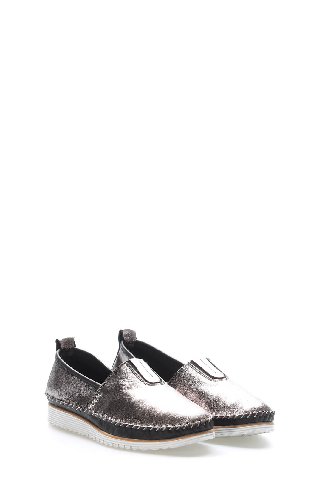 FST Genuine Leather Women's Casual Slippers 972ZA108 Platinum - Monterotondo