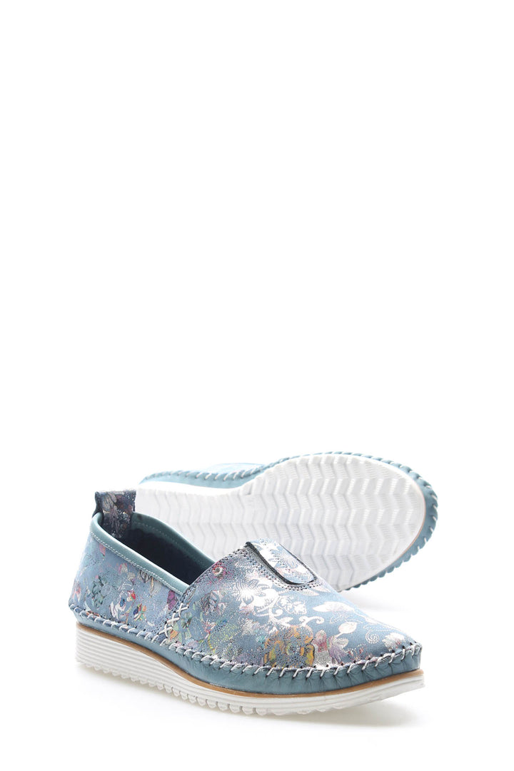 FST Genuine Leather Women's Casual Slippers 972ZA108 Blue - Gijón