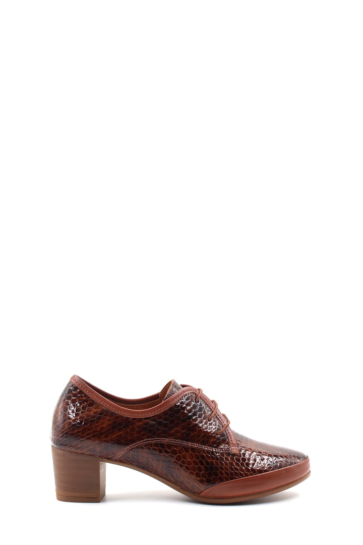 حذاء نسائي بكعب عريض من الجلد الطبيعي من FST 411ZA224 Tab Croco - Redding