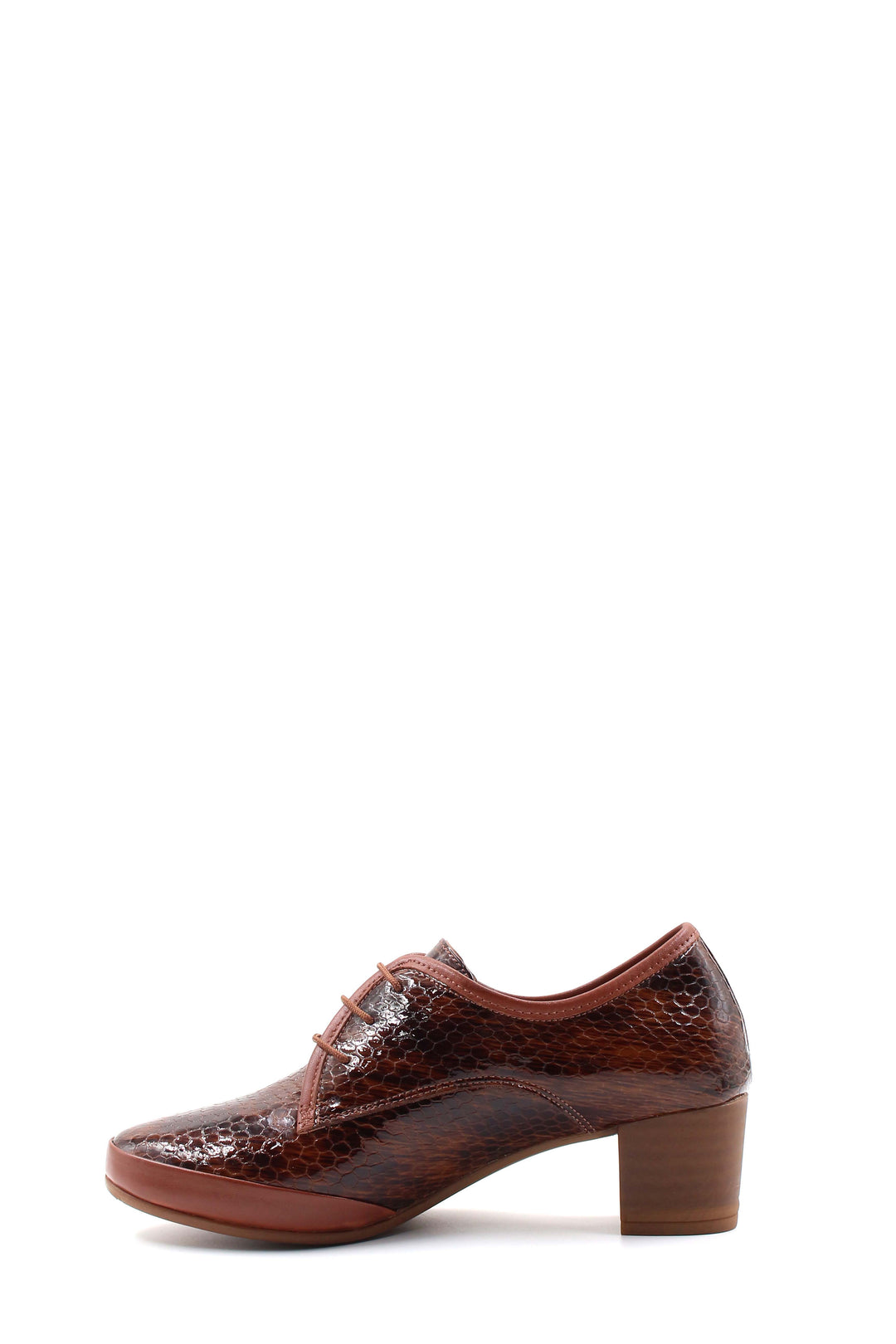 حذاء نسائي بكعب عريض من الجلد الطبيعي من FST 411ZA224 Tab Croco - Redding