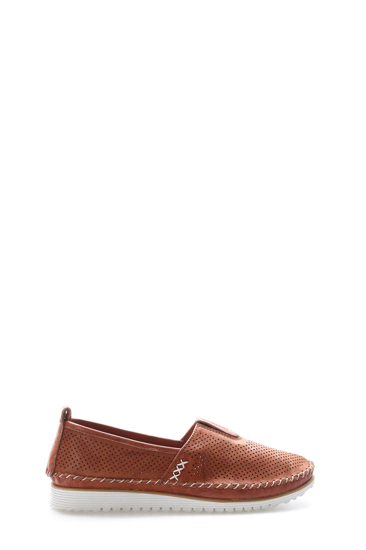 FST Genuine Leather Women's Platform Heel Slippers 972ZA109L Brown - Lower Paxton