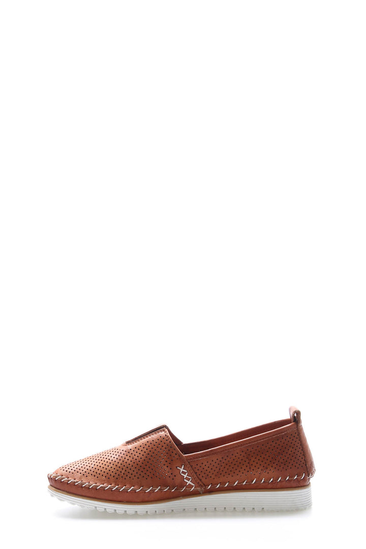 FST Genuine Leather Women's Platform Heel Slippers 972ZA109L Brown - Lower Paxton