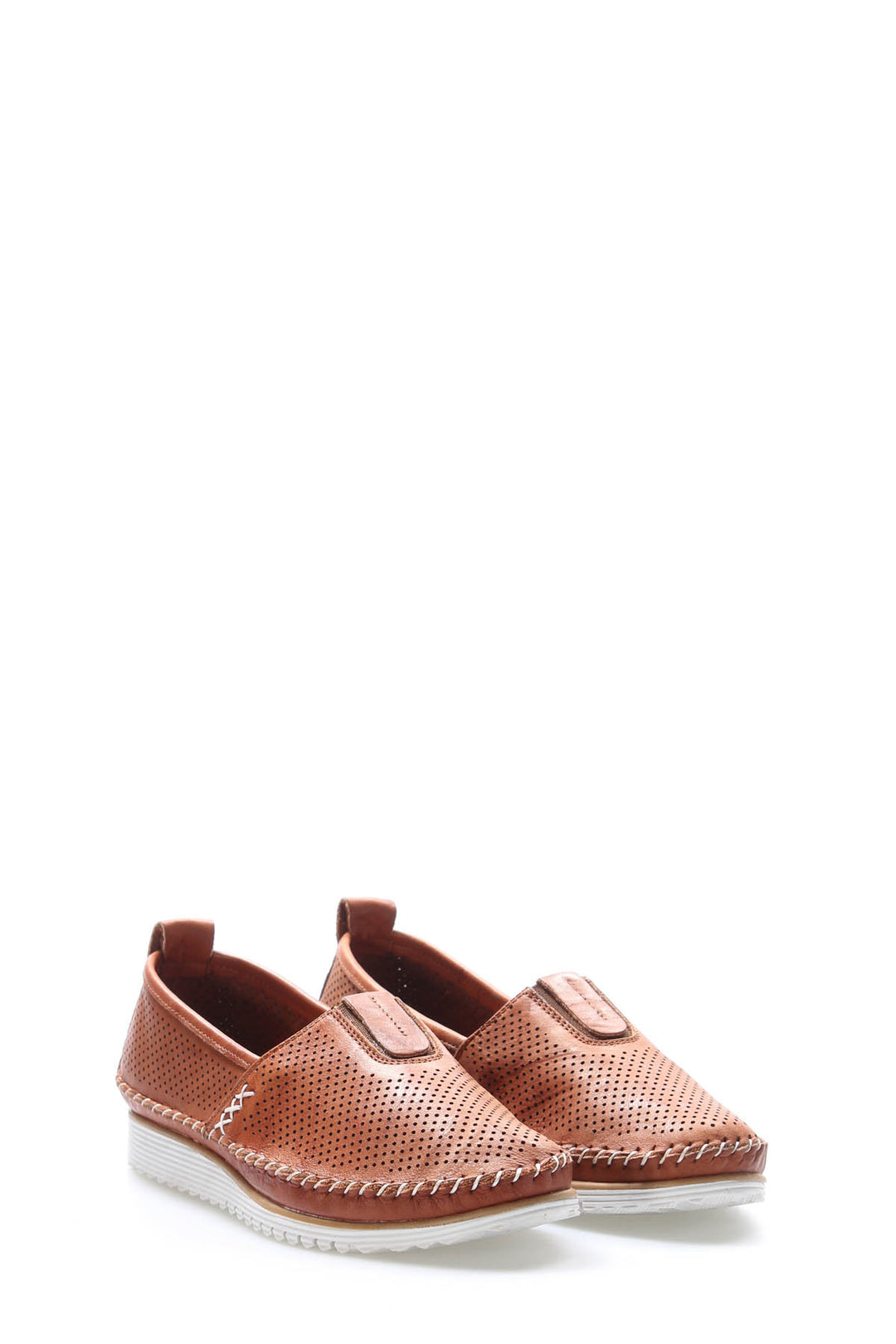 FST Genuine Leather Women's Platform Heel Slippers 972ZA109L Brown - Lower Paxton