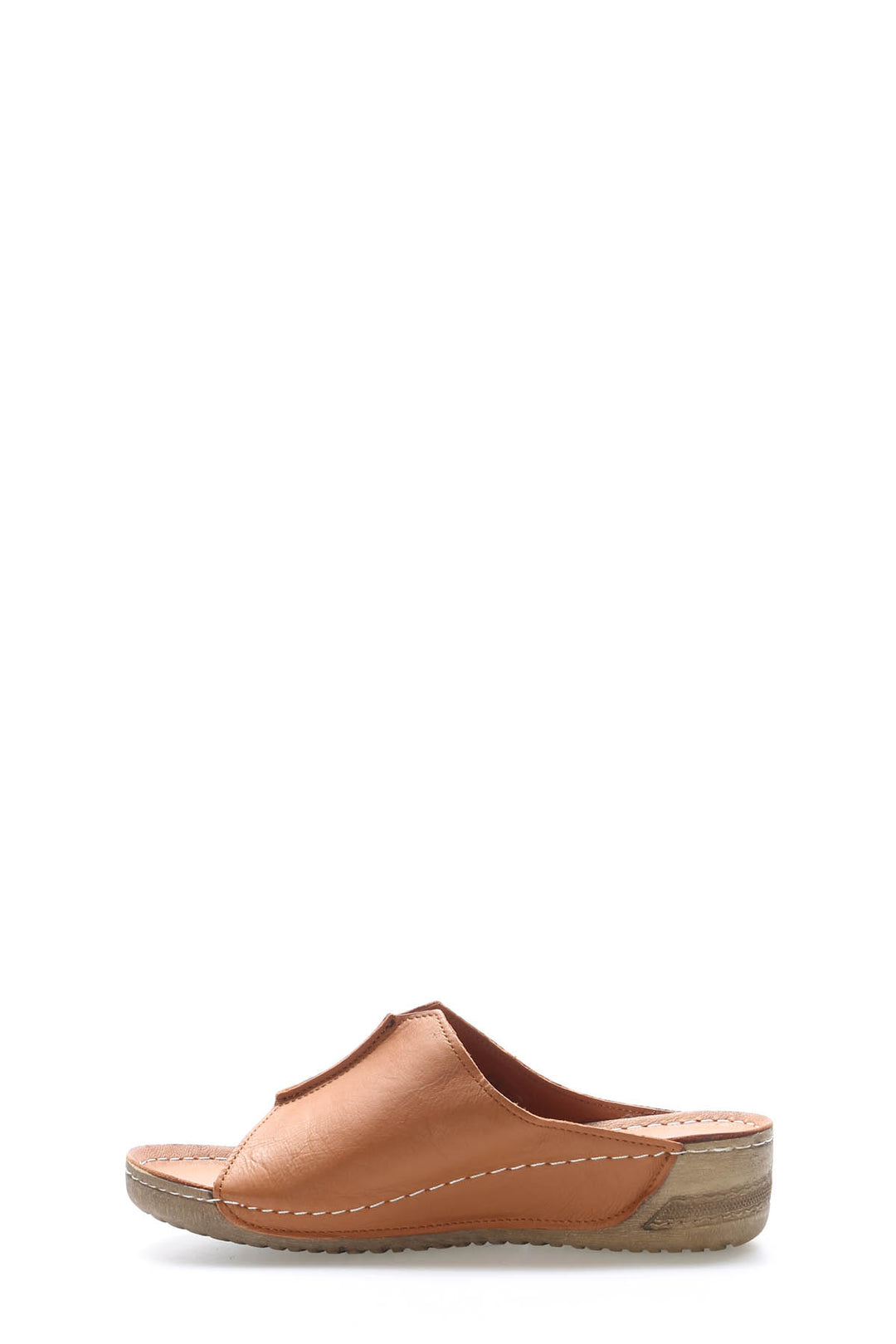 FST Genuine Leather Women's Platform Heel Slippers 972ZA223 Brown - Fort Pierce