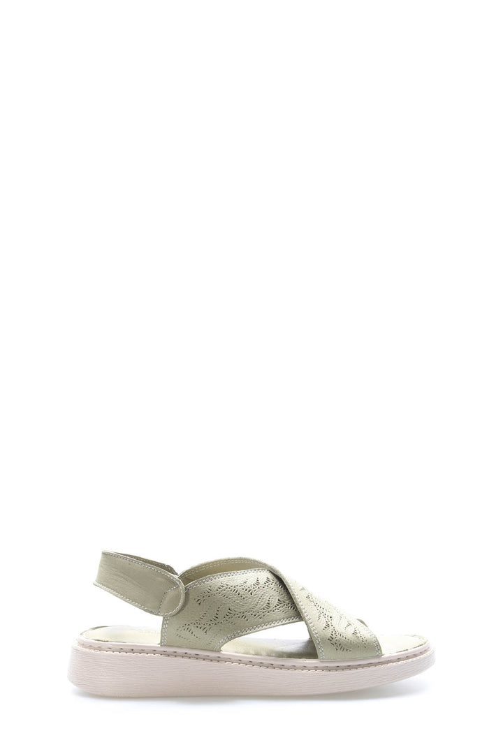 FST Genuine Leather Women's Platform Heel Slippers 972ZA455 Avocado - Dakota Ridge