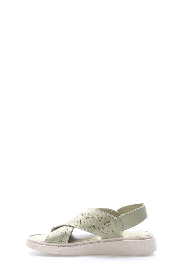FST Genuine Leather Women's Platform Heel Slippers 972ZA455 Avocado - Dakota Ridge