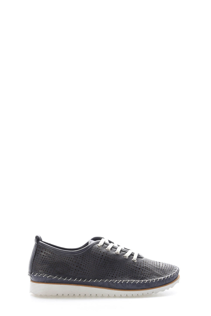 FST Genuine Leather Women's Platform Heel Slippers 972ZA60L Navy Blue - Ciudad Constitución