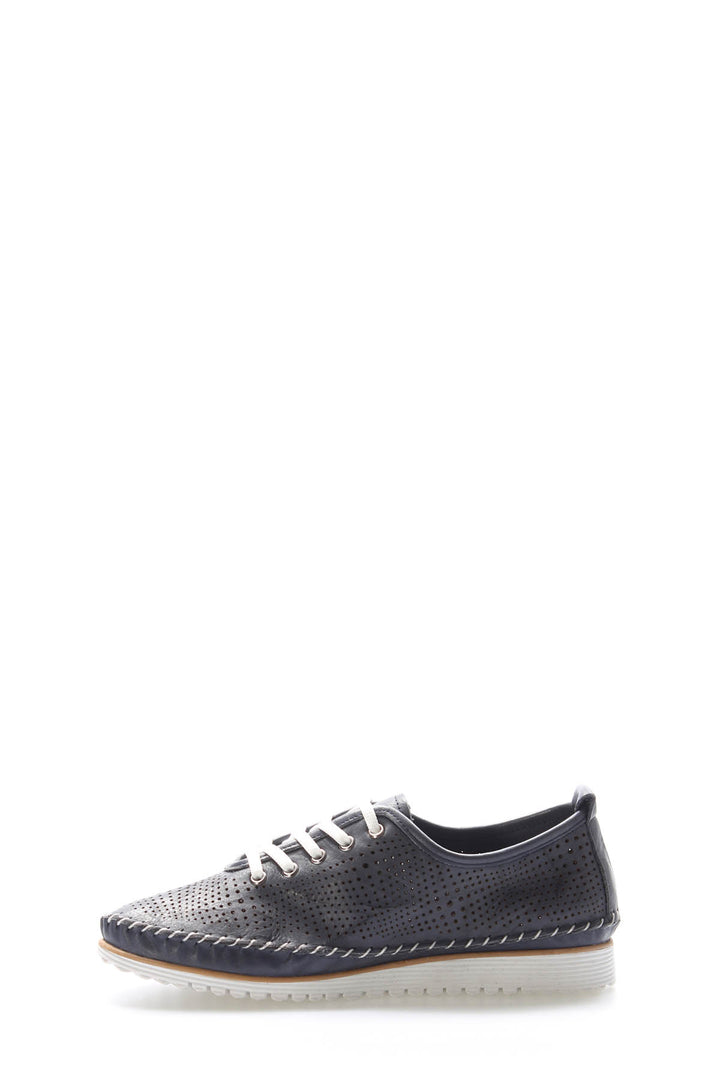 FST Genuine Leather Women's Platform Heel Slippers 972ZA60L Navy Blue - Ciudad Constitución